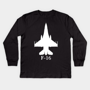 F16 Fighter Jet Air Force Plane Kids Long Sleeve T-Shirt